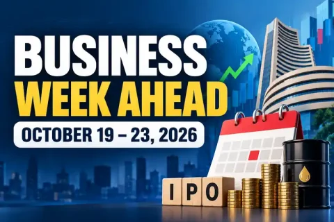 Business Week Ahead October 19–23 2026 featuring Indian stock market outlook, corporate earnings, IPOs and global economic events