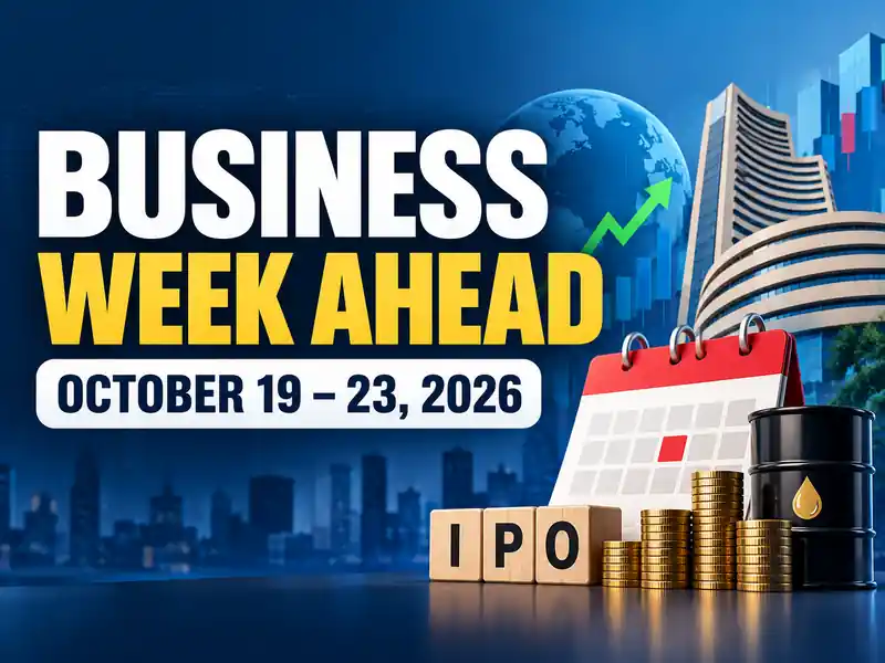 Business Week Ahead October 19–23 2026 featuring Indian stock market outlook, corporate earnings, IPOs and global economic events