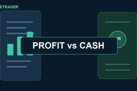 Onetrader illustration comparing reported profit with cash generation for earnings quality analysis