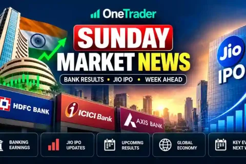 Sunday market news October 18 2026 covering Indian bank earnings Jio Platforms IPO and upcoming stock market events