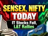 Sensex Nifty today October 28 2026 market update showing IT stocks declining and L&T shares rising.