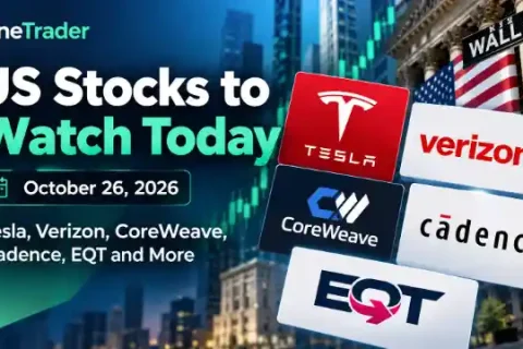 US stocks to watch today October 26 2026 featuring Tesla, Verizon, CoreWeave, Cadence and EQT