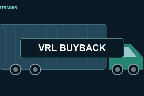 Onetrader VRL buyback headline centered over a freight truck illustration